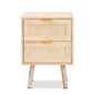 Baxton Studio Baird Oak Brown Wood/Rattan 2-Drawer Nightstand - image 3