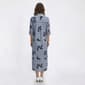 Womens Mlle Gabrielle Roll Tab Sleeve Stripe Shift Midi Dress - image 2