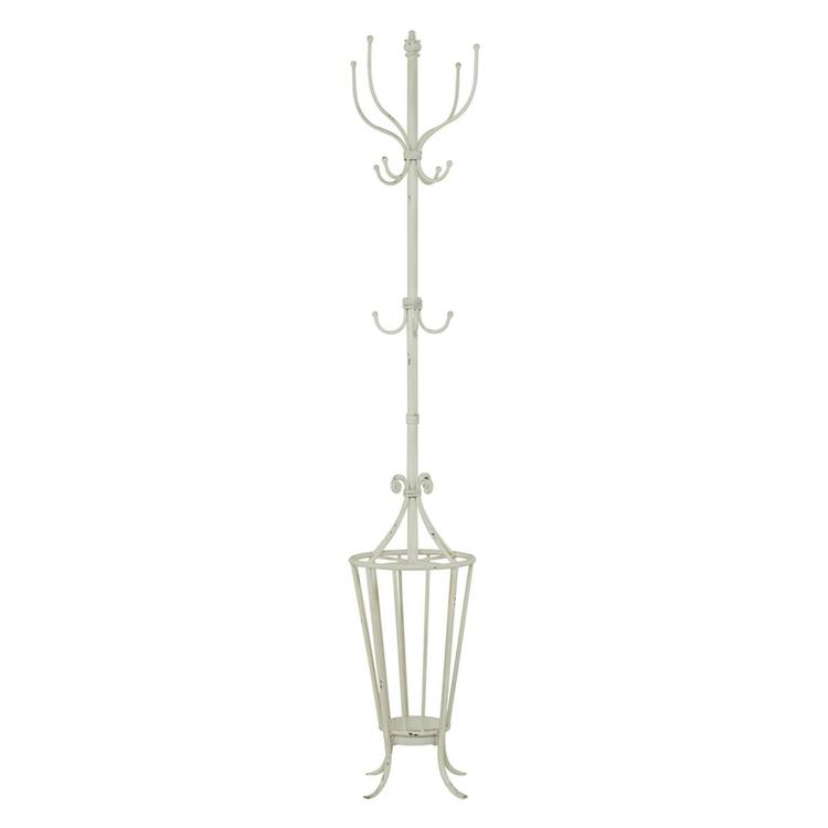 9th & Pike(R) Farmhouse White Metal Coat Rack