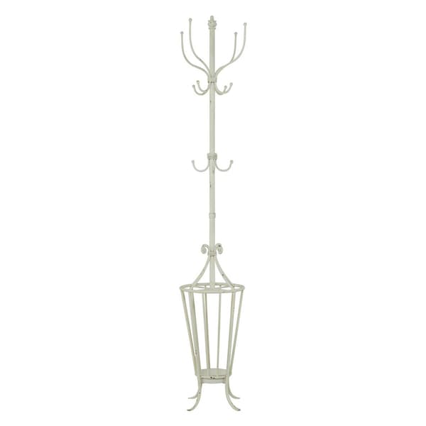 9th & Pike(R) Farmhouse White Metal Coat Rack