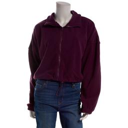 Juniors No Comment Zip Up Bungee Hem Sherpa Jacket