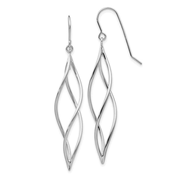 Gold Classics&#40;tm&#41; White Gold Long Twisted Dangle Earrings - image 
