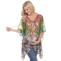 Womens White Mark Novelty Maternity Poncho