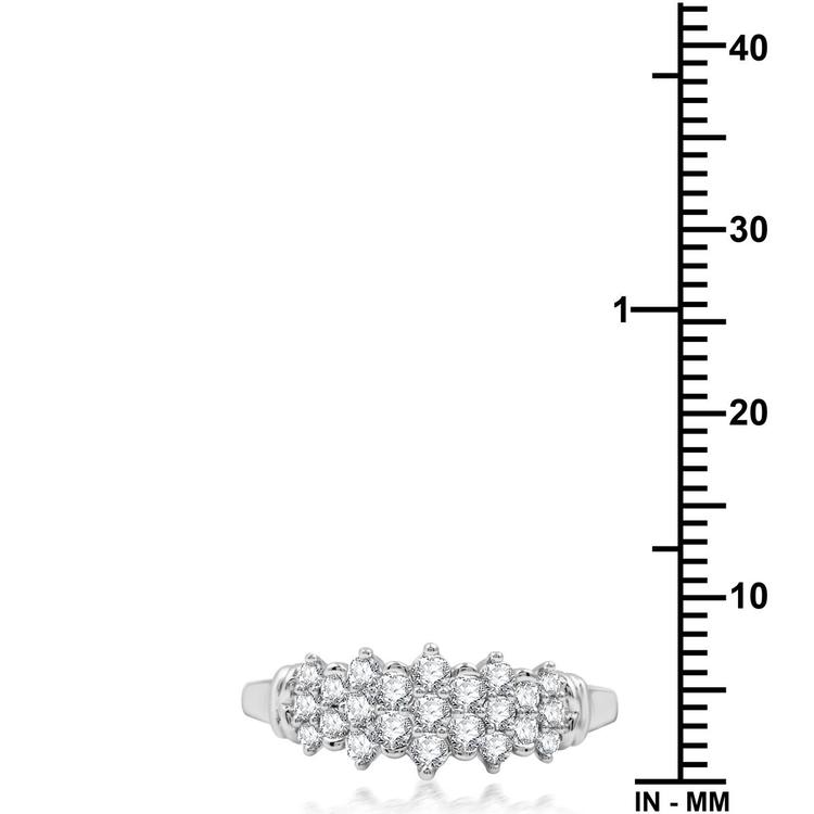 Nova Star® Sterling Silver Lab Grown Diamond Cluster Ring