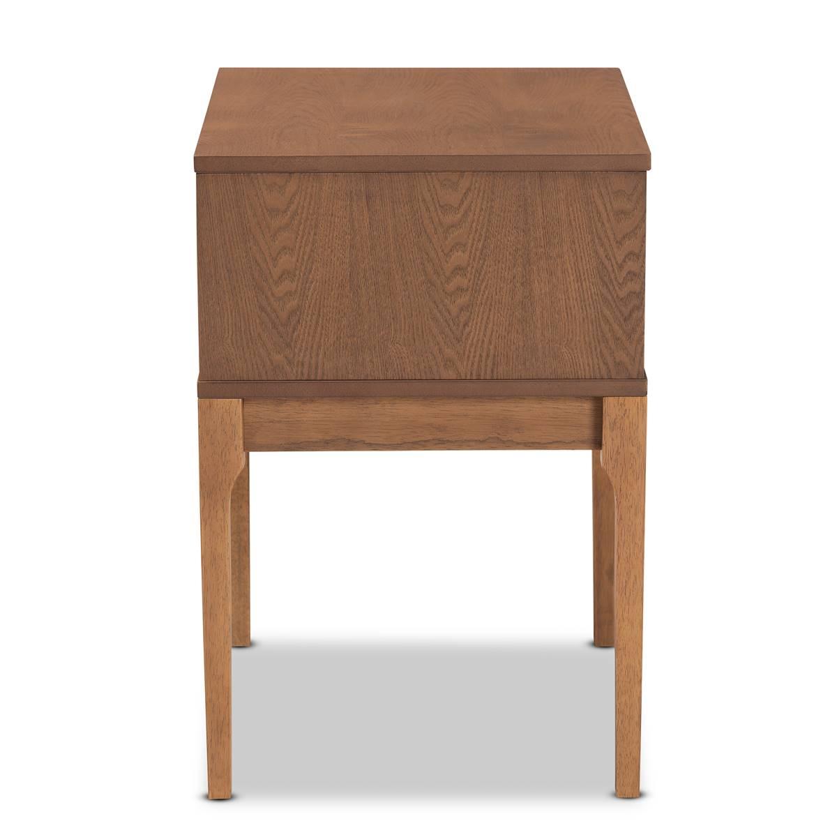Baxton Studio Ramiel Modern Ash Walnut Wood 1-Drawer Nightstand