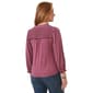 Petite Democracy 3/4 Sleeve Embroidered Yoke Half Placket Blouse - image 2