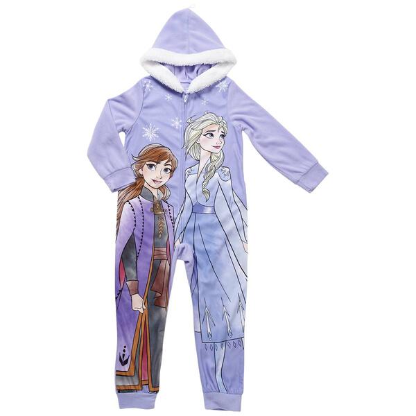 Girls Disney Frozen&#40;c&#41; Sisters Always Hooded Union Suit - image 
