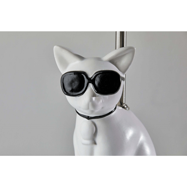 Simplee Adesso Sunny Cat Table Lamp with Light Grey Shade