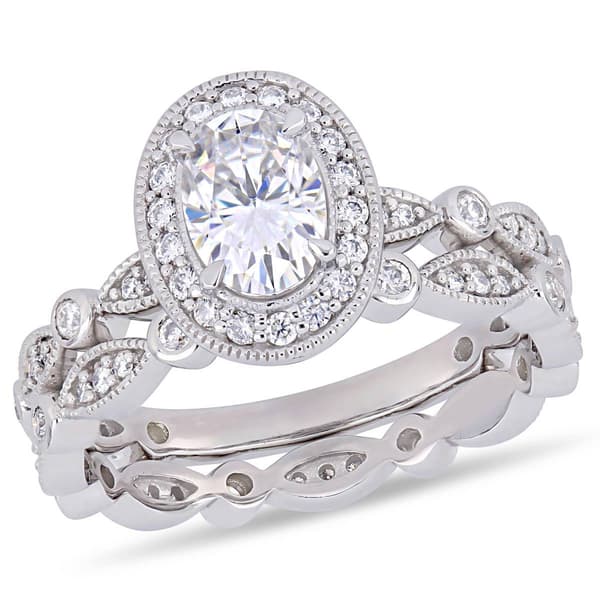 Diamond Classics&#40;tm&#41; 10kt. Oval Cut Infinity Bridal Ring Set - image 