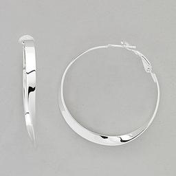 Marsala Fine Silver Plated Twist Omega Hoop Earrings