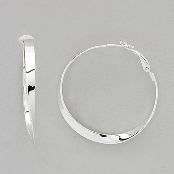 Marsala Fine Silver Plated Twist Omega Hoop Earrings - image 