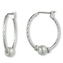 Gloria Vanderbilt Silver-Tone Slider Hoop Earrings
