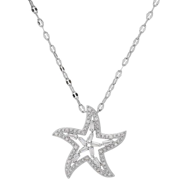 Gianni Argento 1/10ctw. Silver Plated Starfish Pendant - image 