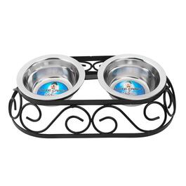 Indipets Wrought Iron Oval Crown Double Diner Feeder