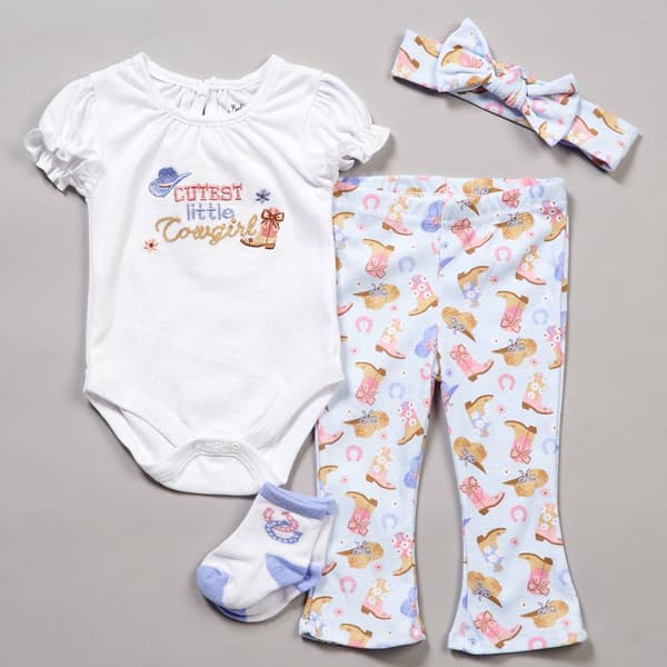Baby Girl (3-9M) Baby Essentials Little Cowgirl Flare Pant Set - image 
