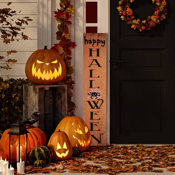 Northlight Seasonal 36in. Happy Halloween with Spider Sign