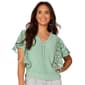 Womens Democracy Flutter Sleeve Eyelet Floral Lace Blouse - image 1