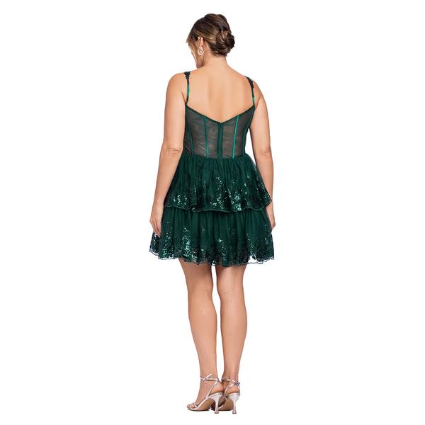 Juniors Plus Blondie Nites Short Lace Illusion Party Dress