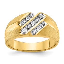 Mens Gentlemens Classics&#40;tm&#41; 14kt Gold 1/2ct. Diagonal Diamond Ring