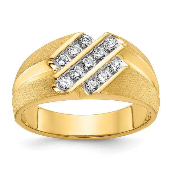 Mens Gentlemens Classics&#40;tm&#41; 14kt Gold 1/2ct. Diagonal Diamond Ring - image 