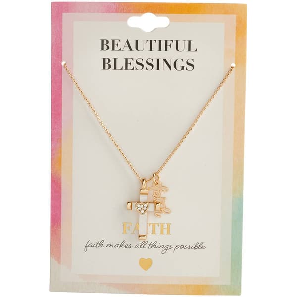 Beautiful Blessings Gold Faith Cross Pendant - image 