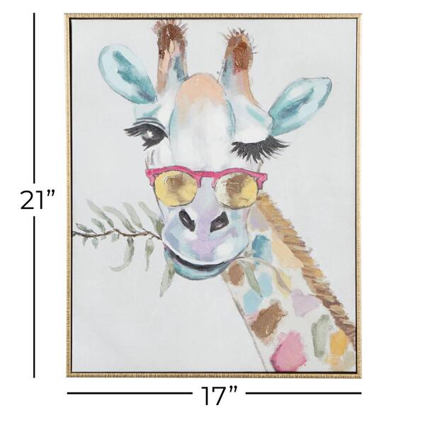 9th & Pike&#174; Multi-Colored Eclectic Giraffe Canvas Wall Art