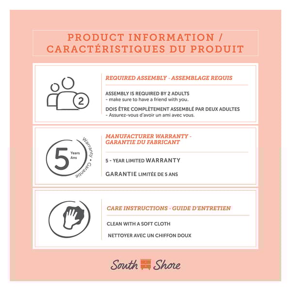 South Shore Fynn 2 Drawer Nightstand