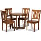 Baxton Studio Elodia Walnut Brown Finished Wood 5pc. Dining Set - image 1