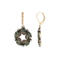 1928 Jewelry Blue AB Glass Stone Wreath Euro Earrings - image 1