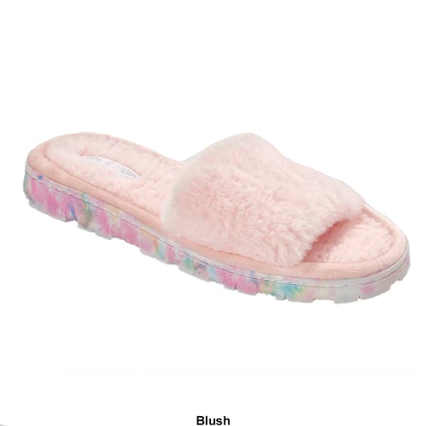 Womens Fifth & Luxe One Band Slides Tie Dye Slippers