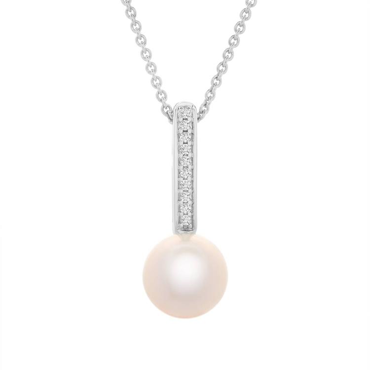 Gemstone Classics(tm) Sterling Silver Pearl & Sapphire Necklace