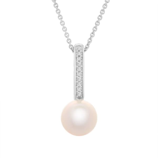 Gemstone Classics&#40;tm&#41; Sterling Silver Pearl & Sapphire Necklace - image 
