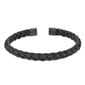 Mens Lynx Antique Black Finish Braided Cuff Bangle Bracelet - image 1