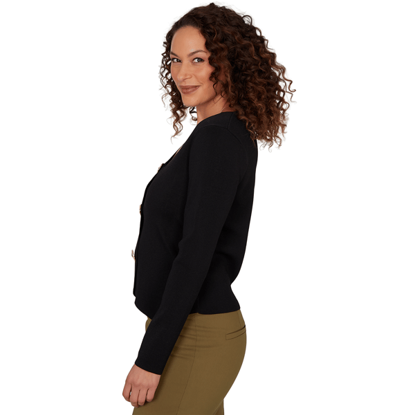 Petite Emaline La Vita Costiera Long Sleeve Solid Cardigan