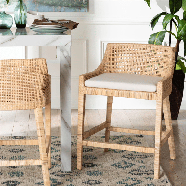 bali & pari Beata Natural Rattan Counter Stool