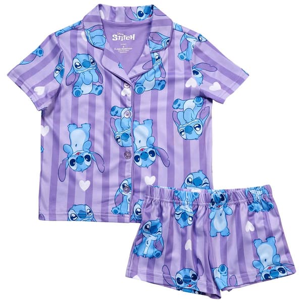 Girls Disney Sweet Stitch Short Sleeve Pajama Set - image 