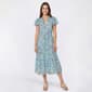 Womens Cure Flutter Sleeve Floral Tie Waist Tier Midi Dress - image 1