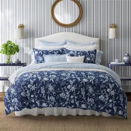 Laura Ashley Branch Toile 7pc. Cotton Reversible Comforter Set