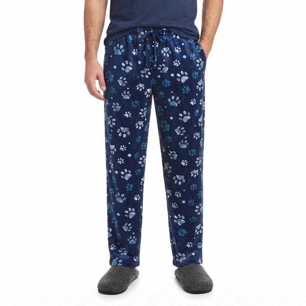 Mens Preswick & Moore(R) Paw Print Silk Fleece Pajama Pants - image 