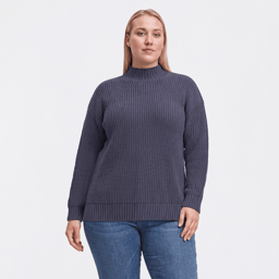 Plus Size Architect(R) Long Sleeve Mock Neck Shaker Stitch Sweater