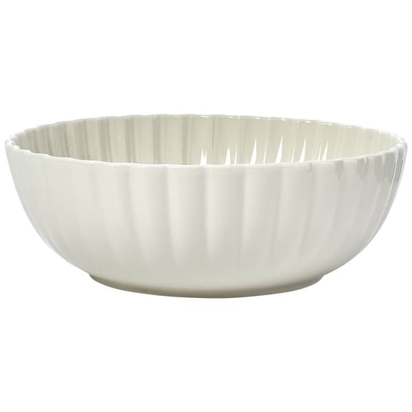 Home Essentials 11in White Scallop Serving Bowl - image 