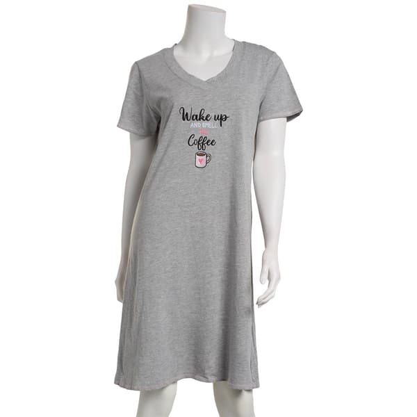 Womens Rene Rofe Wake Up And Smell The Coffee Nightshirt - image 