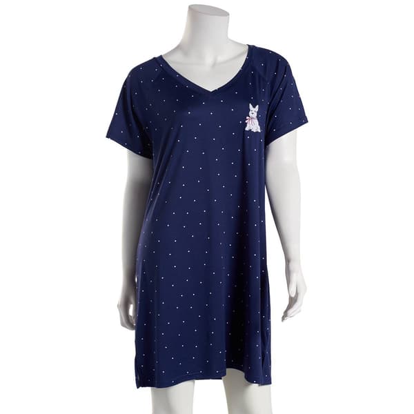 Plus Size Laura Ashley&#40;R&#41; Short Sleeve Dot Scottie Dog Nightshirt - image 