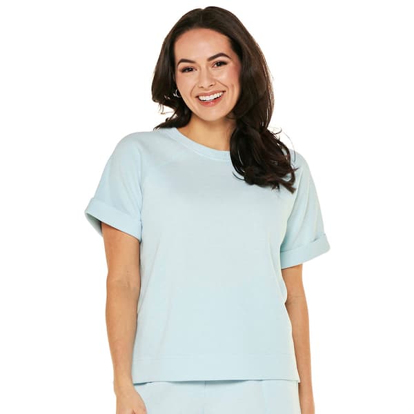 Womens LANDS END(R) Crew Neck Solid Tee - image 