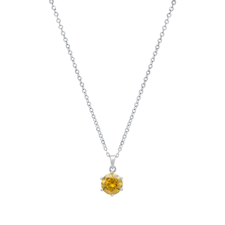 Saffron 1ctw. Yellow Moissanite Diamond Pendant Necklace