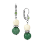 1928 Jewelry Mother of Pearl Aventurine Drop Earrings - image 1
