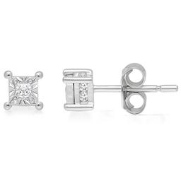 Diamond Classics(tm) White Gold Princess Cut Diamond Stud Earrinigs