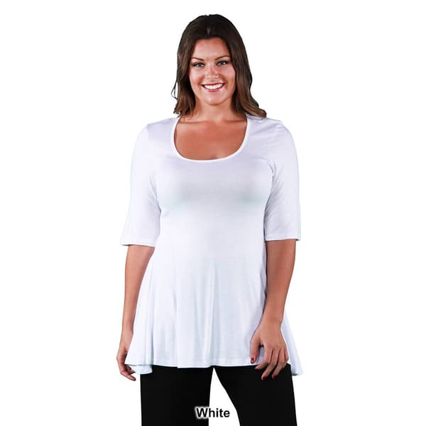 Plus Size 24/7 Comfort Apparel Elbow Sleeve Tunic