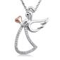 Diamond Classics&#40;tm&#41; Sterling & 1/10ctw. Angel Heart Necklace - image 1