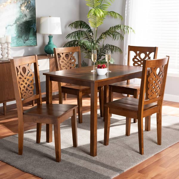 Baxton Studio Luisa Walnut Brown Finished Wood 5pc. Dining Set